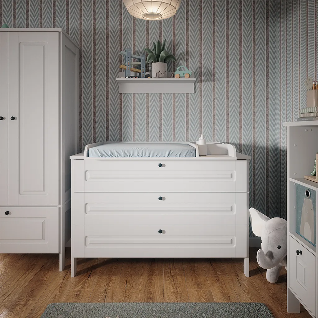 Commode à langer blanche Vitalispa Ajaton avec rangements 133x98,4 cm - 4