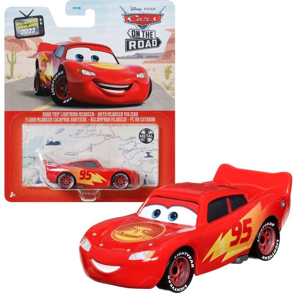 A product image showing a toy car in its packaging and a separate view of the toy car.