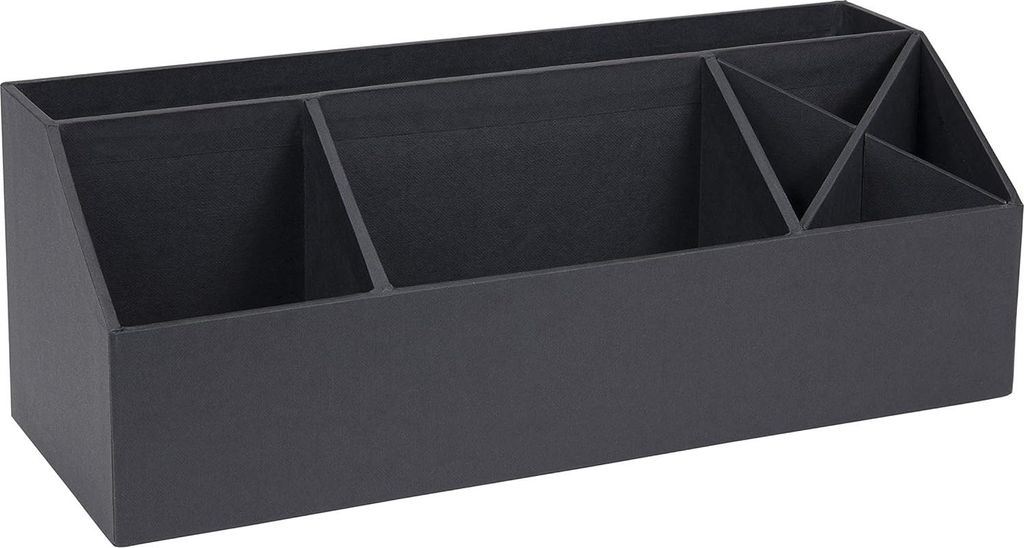 Büro-Organizer mit 4 Fächern, Aufbewahrungssystem für Notizen, Büroklammern, Stifte usw. Sortierbox aus Faserplatte und Papier in Leinenoptik, ...