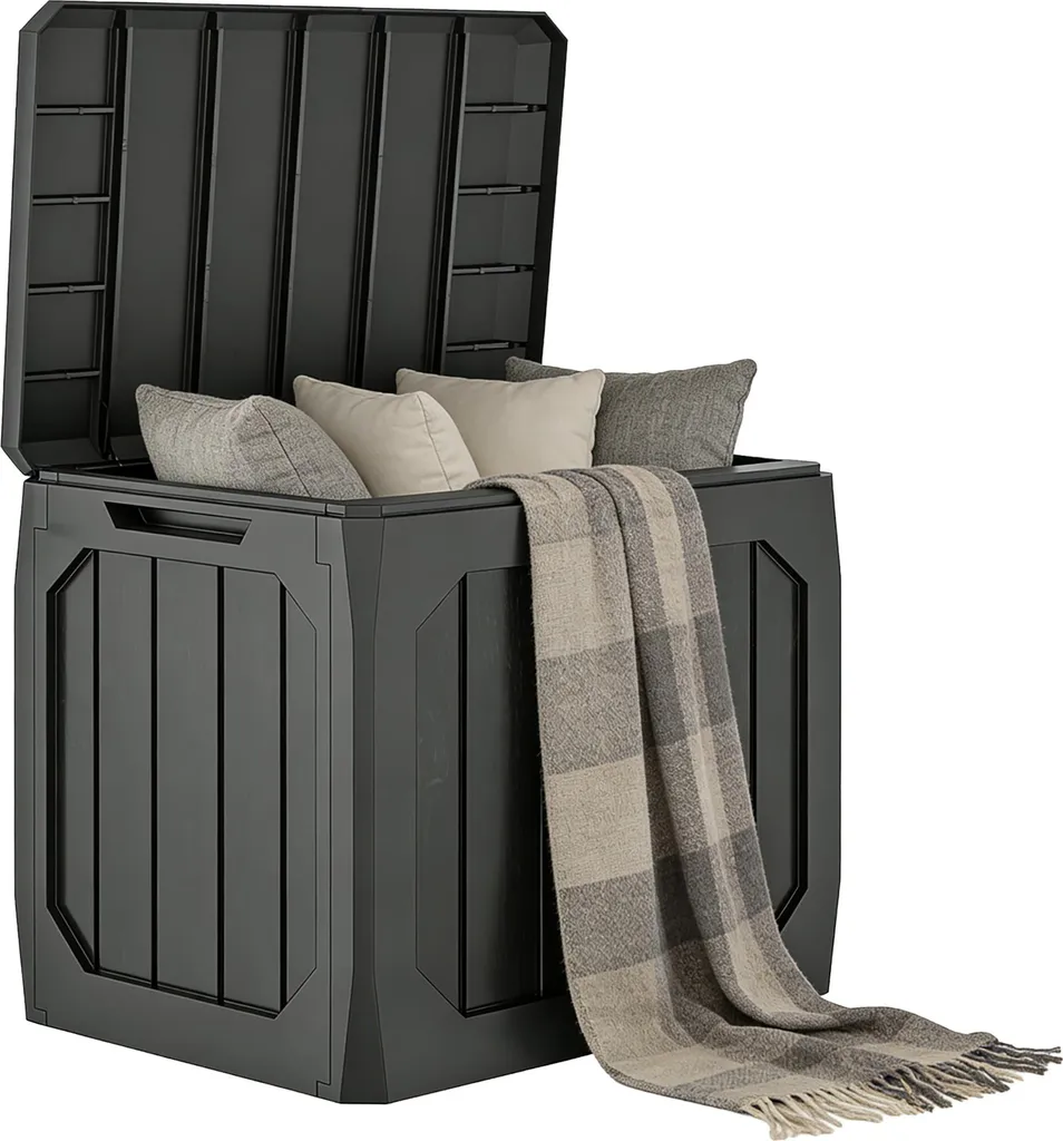 Rangement extérieur pour coussins et outils - Boîte de jardin noire