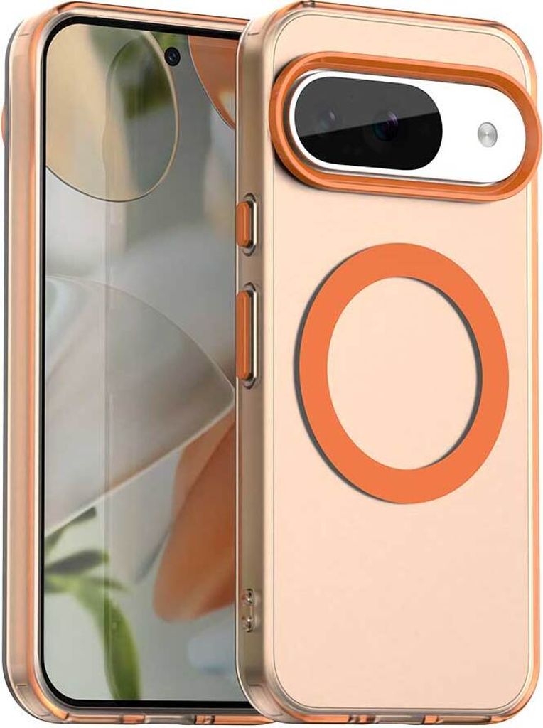 Magnetisch Hülle für Google Pixel 10 / 10 Pro, Schlank Durchscheinend Matt Stoßfest Handyhülle Orange