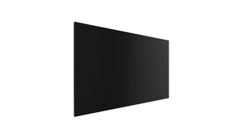 A black rectangular board is shown from a side angle against a white background.
