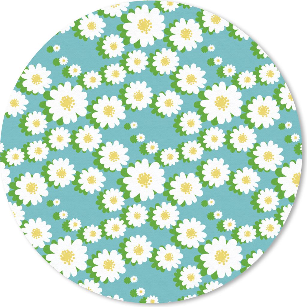 MuchoWow Mauspad Mousepad Blumen - Muster - Gänseblümchen 20x20 cm - Mousepads - Maus Mat - Pad - Mausunterlage - Schreibtischmatte
