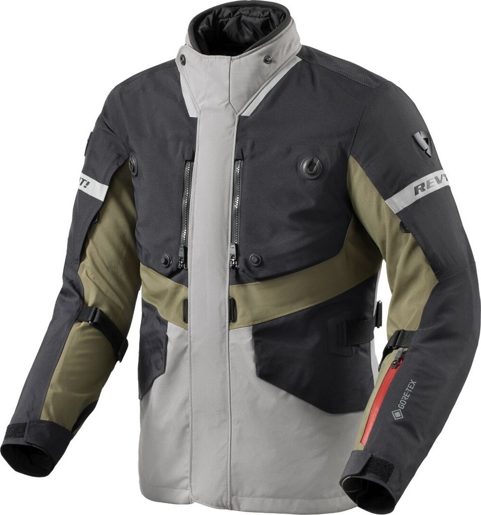 Revit Neptune 3 GTX wasserdichte Motorrad Textiljacke, schwarz/grau/grün, S