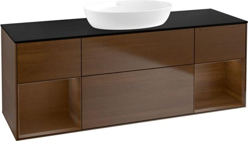 V&B Waschtischunterschrank Finion 160cm, Pl bla m, Reg wal ven, wal ven