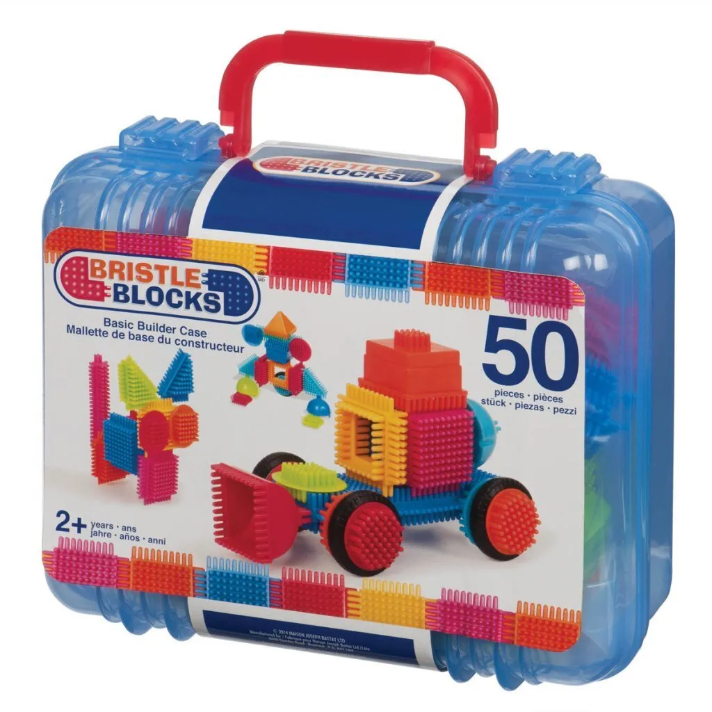 Jeu de construction premier âge avec 50 briques à picots souples en boîte