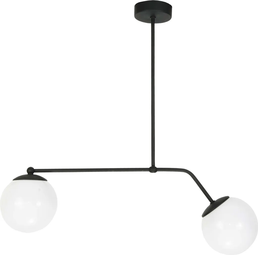Plafonnier design noir et verre CALIPSO pour un éclairage de salon chic