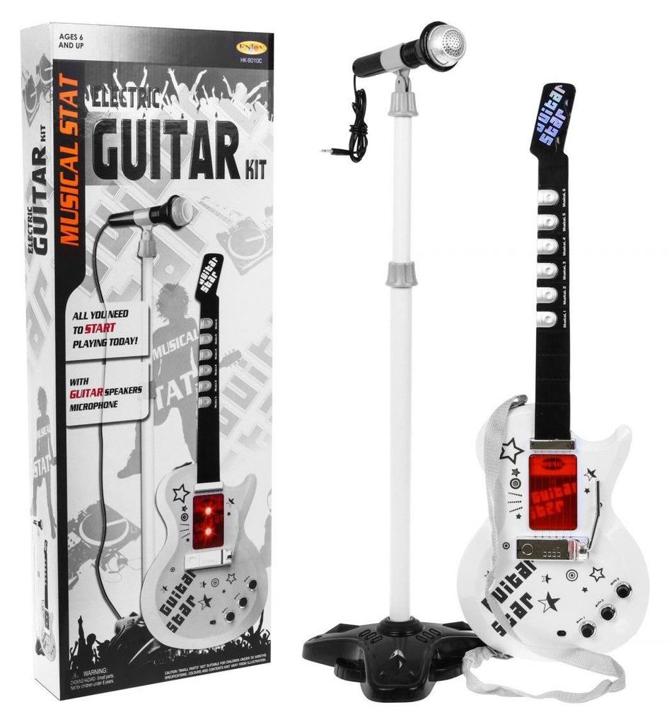 E-Gitarrenständer-Mikrofon weiß Produktbild 