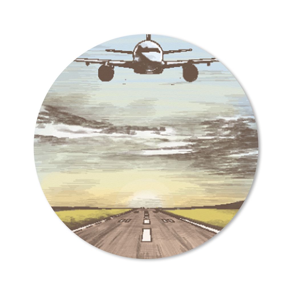 MuchoWow Mauspad Mousepad Flugzeuge - Himmel - Sonne 20x20 cm - Mousepads - Maus Mat - Pad - Mausunterlage - Schreibtischmatte