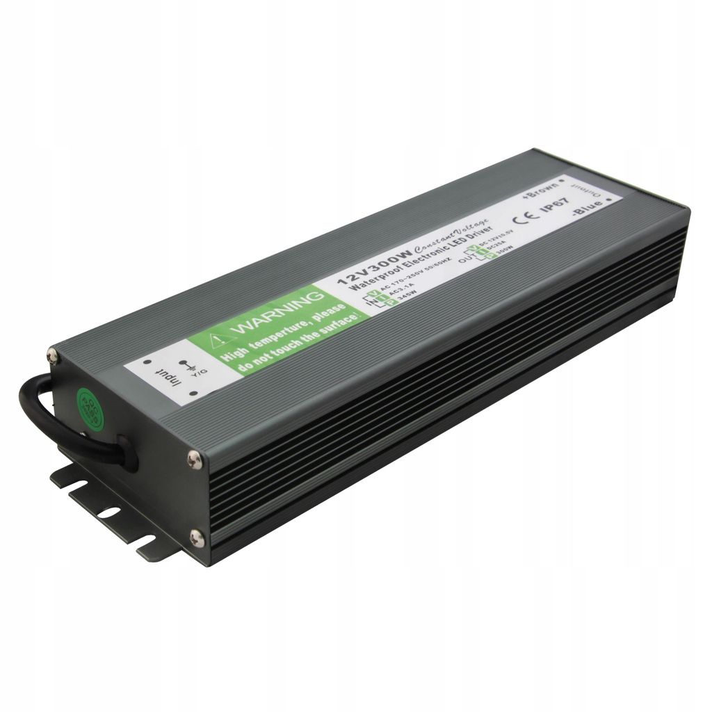 MasterLED LED Trafo 12V DC 300W 25A Wasserdichtes Schaltnetzteil IP67 für LED Streifen Außenbereich