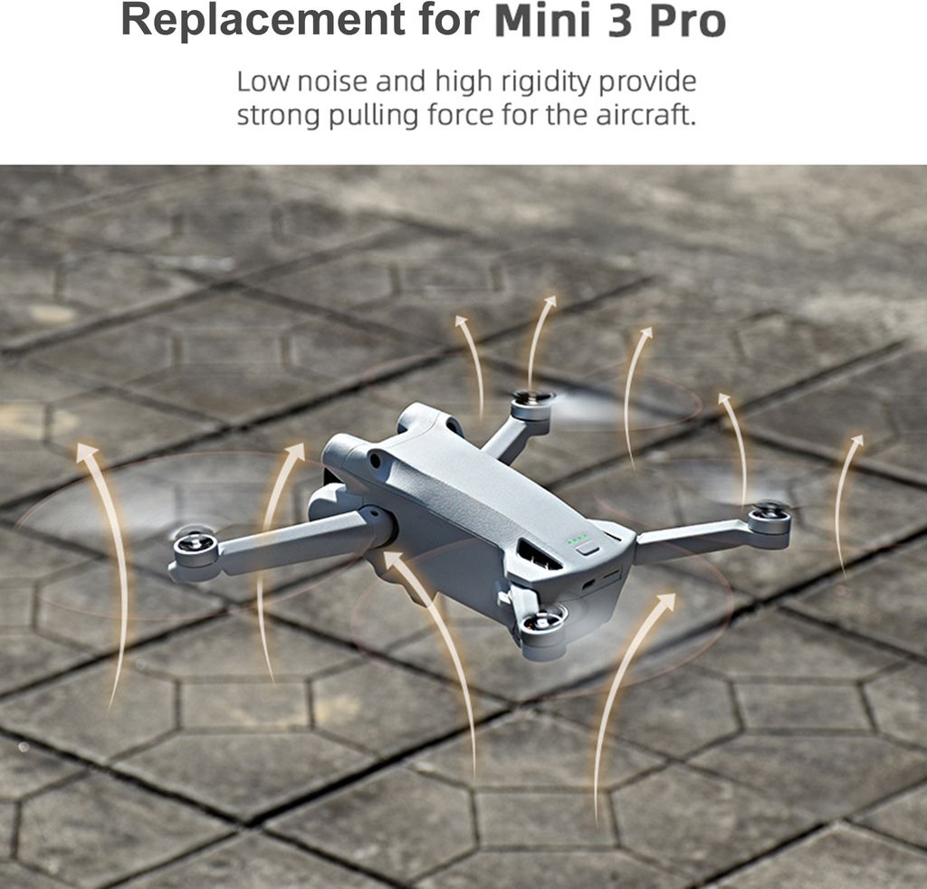 Propeller für DJI MINI 3 PRO – Orange Kanten, 4 Paar (16 Stück) Ersatzpropeller, ideal für den Zubehörbedarf von Fernsteuerungsdrohnen