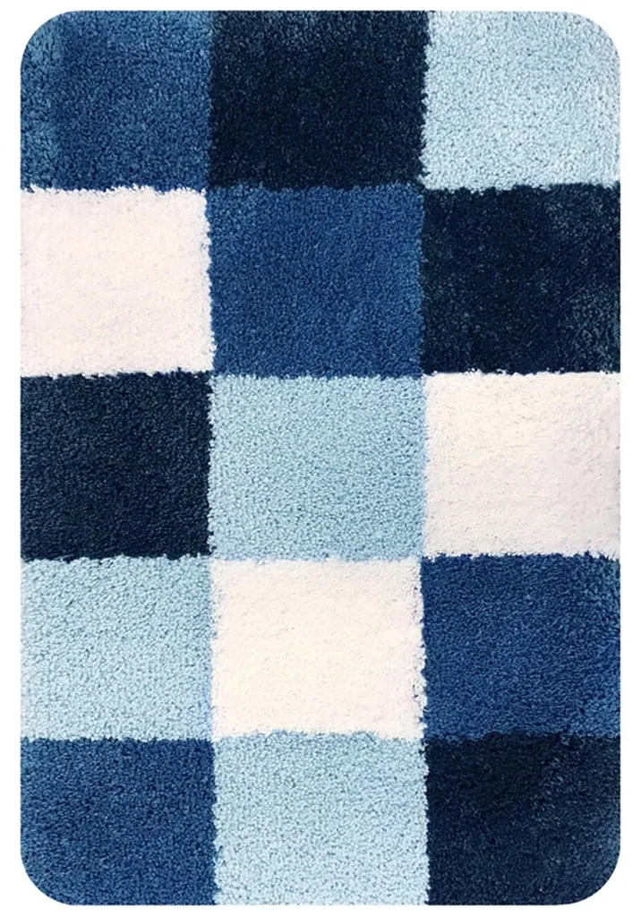 Tapis de salle de bain Brest Dutch Home bleu 60x90 cm en coton doux