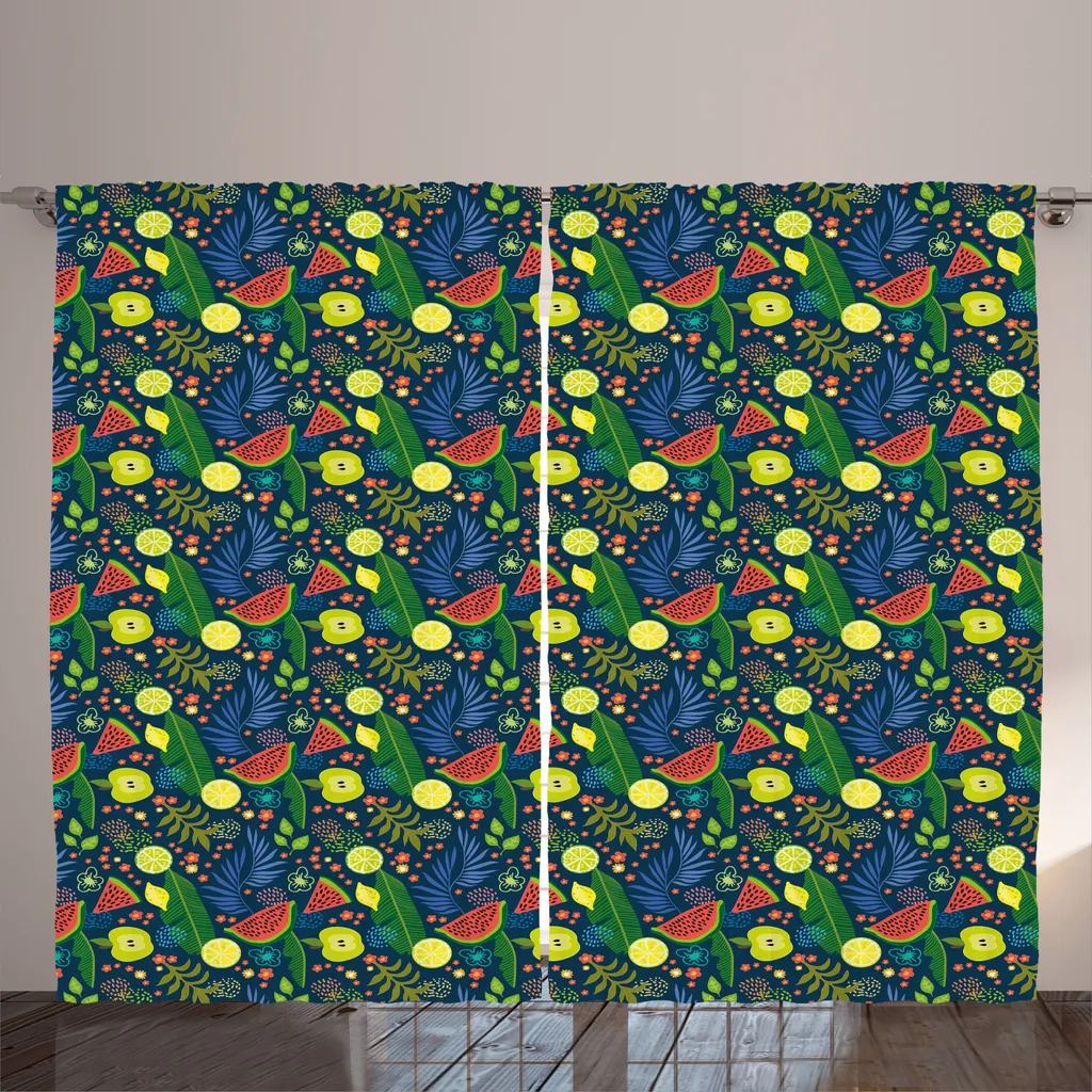 Rideaux de Salon Universels Imprimés Fruits Multicolores 280x225 cm