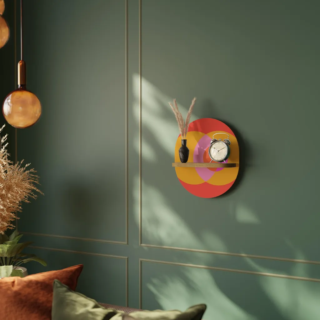Petite Étagère Ovale pour Décoration Murale et Rangement Plantes et Livres - 4