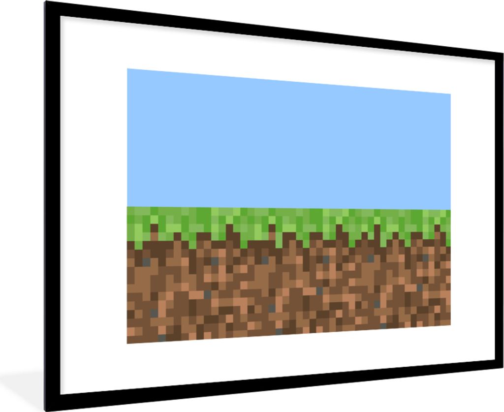 MuchoWow Gerahmtes Poster Pixel - Spiele 90x60 cm - Poster mit Schwarzem Bilderrahmen Wandposter Rahmen Foto Bilder - Wanddekoration - Fotos