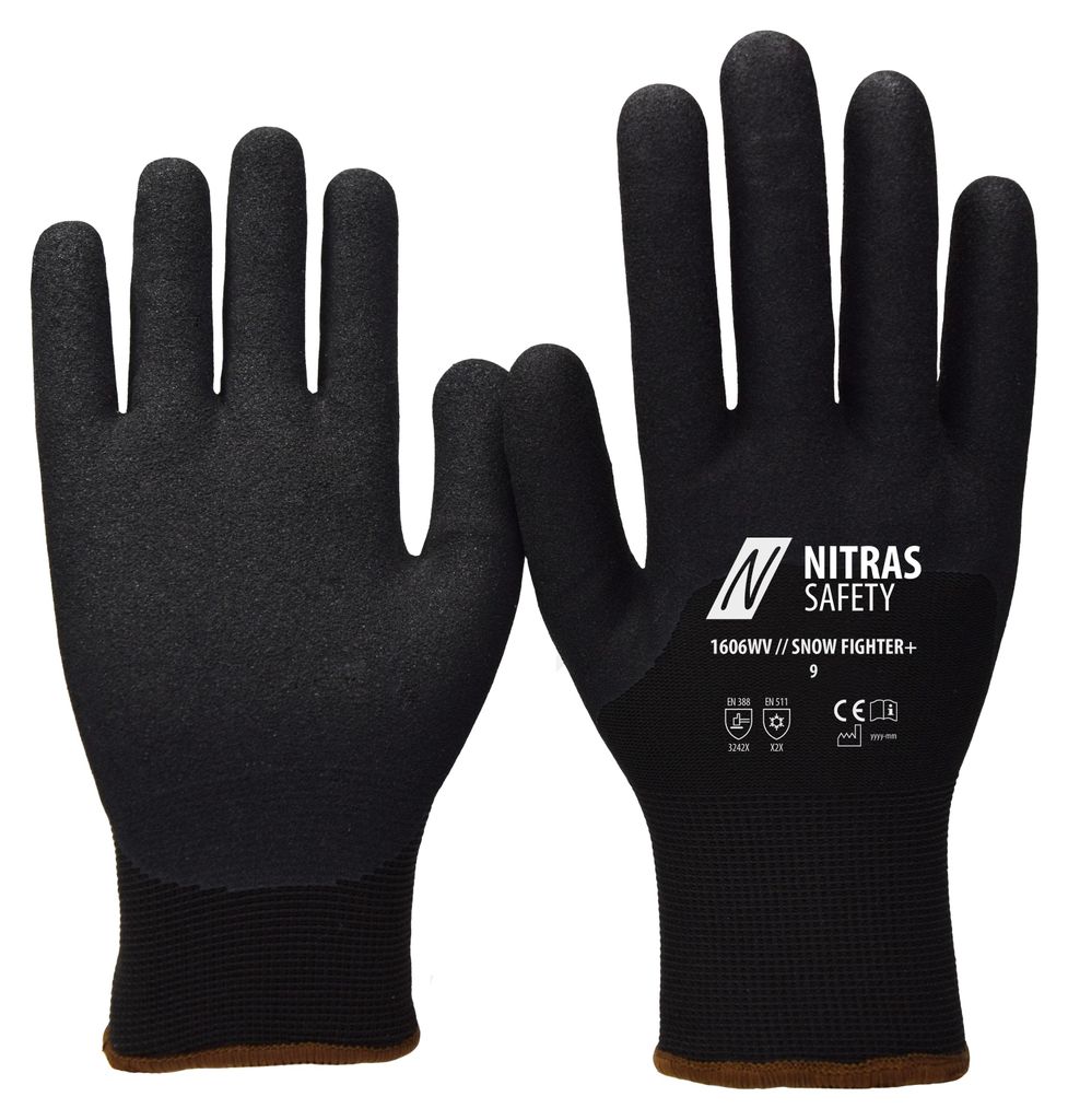 NITRAS Winter-Handschuh SnowFighter+ Gr.11, Nylon/Nitril schwarz, EN388EN 511, Schutzstufe:EN 388, Größe:10