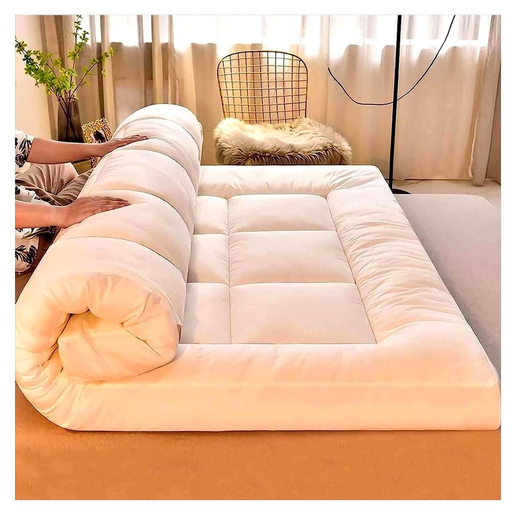 Japanische Bodenmatratze, dick, atmungsaktiv, faltbares Campingbett für Erwachsene, 150 x 200 cm, tragbare Schlaflösung für den Boden, platzspar...