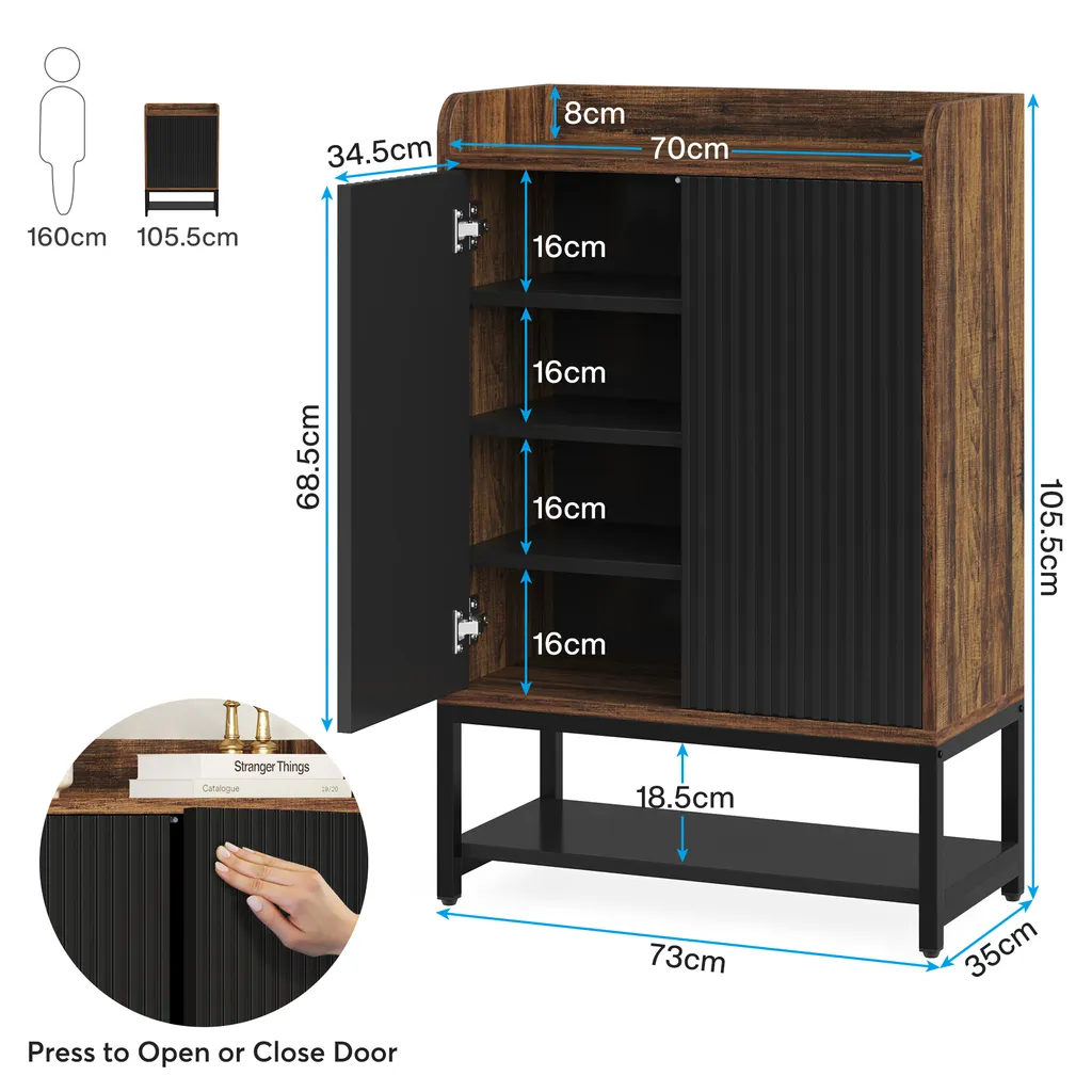 Dites adieu au désordre avec l'armoire à chaussures bois 5 niveaux - 2