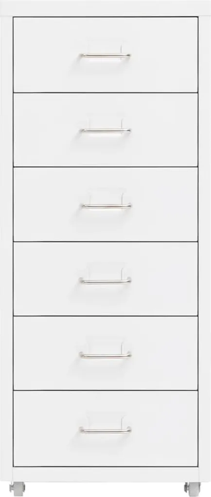 SYFAX™ Schedario Mobile Bianco in Metallo 28x41x69 cm | Offerta Ufficio