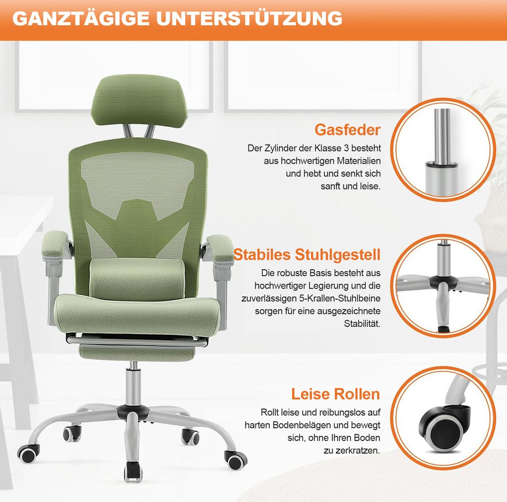 Bürostuhl Ergonomisch - Ein Schreibtischstuhl mit Produktbild 5