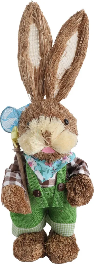Lapin de Pâques en simulation de paille tressée main - Modèle 2024