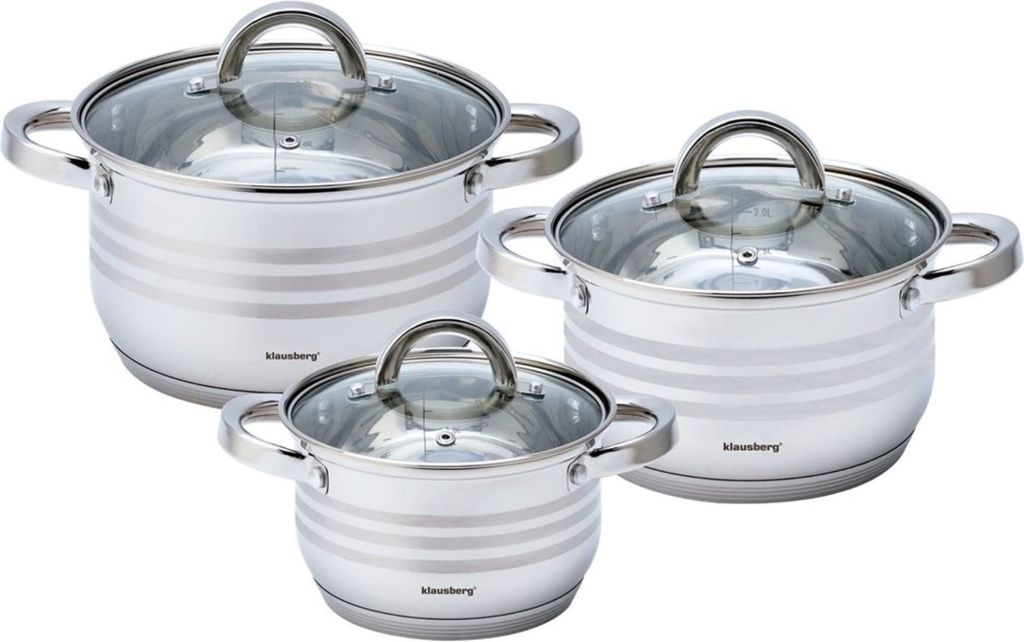 Klausberg garnki stalowe 6 elementów 2.1l, 2.9l, 3.9l Zdjęcie produktu 