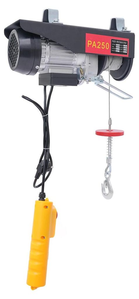 Elektro-Seilzug - 550 W - 125/250 kg Tragkraft - 10/5 m/min Hubgeschwindigkeit - 18 m Stahlseil
