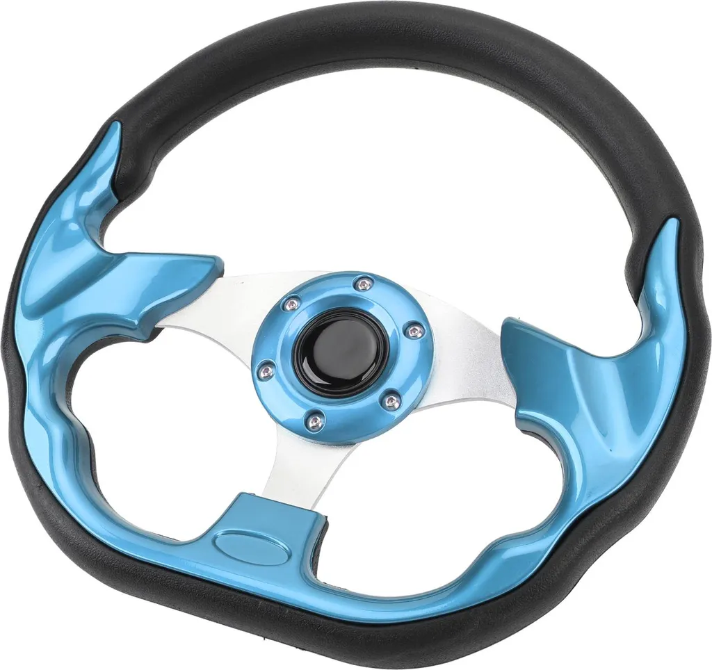 Volante Racing Universale Blu 320mm - Stile Elegante e PU Resistente - 4