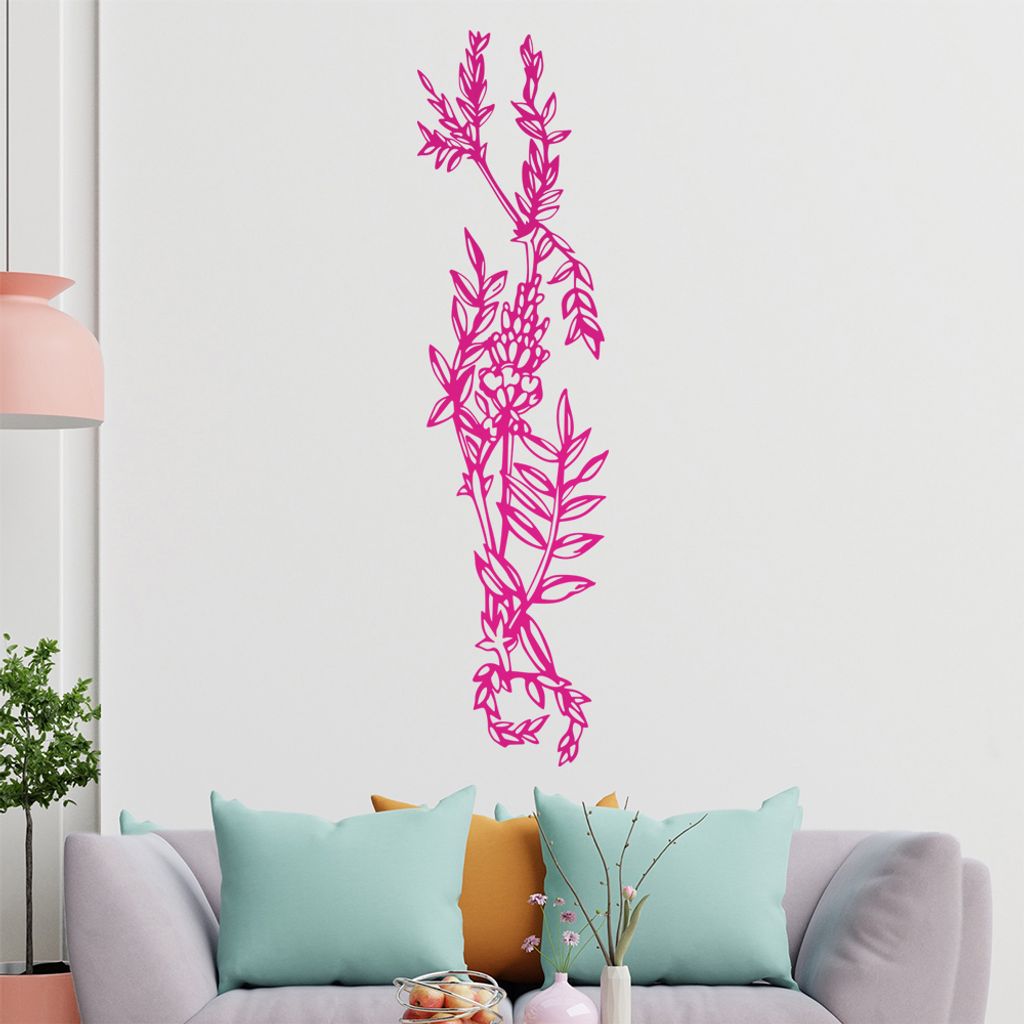 Blumen - Ranken Wandtattoo in 6 Größen - Wandaufkleber Wall Sticker - Dekoration, Küche, Wohnzimmer, Schlafzimmer, Badezimmer