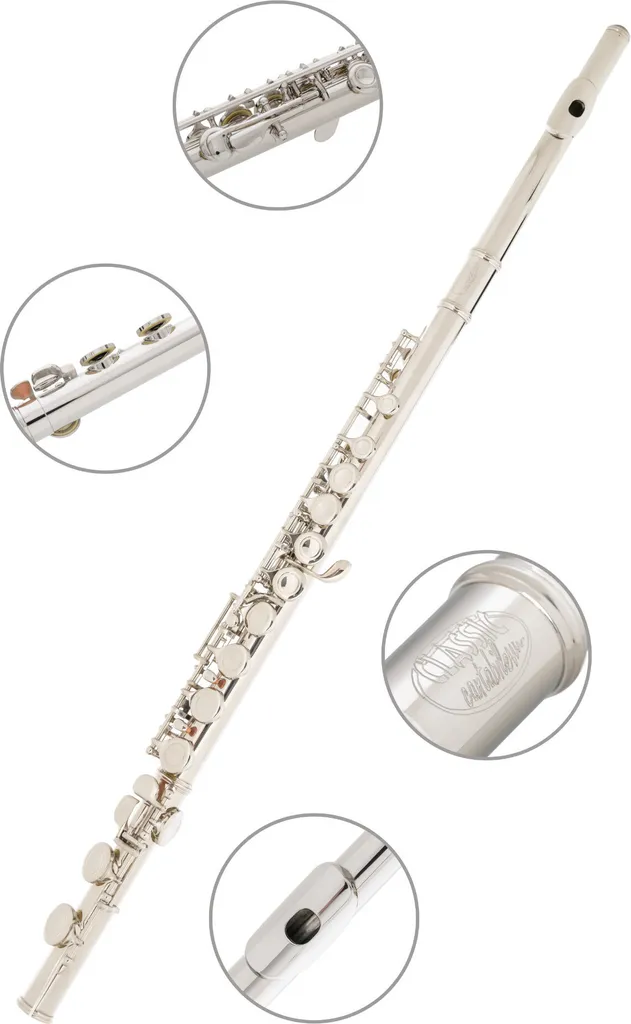 Flûte traversière Classic Cantabile FL-100 en maillechort argenté