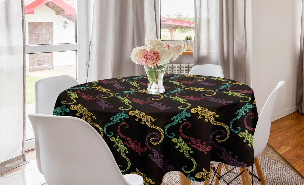 Tovaglia Rotonda ABAKUHAUS Gecko 150 cm | Design Esotico e Antimacchia