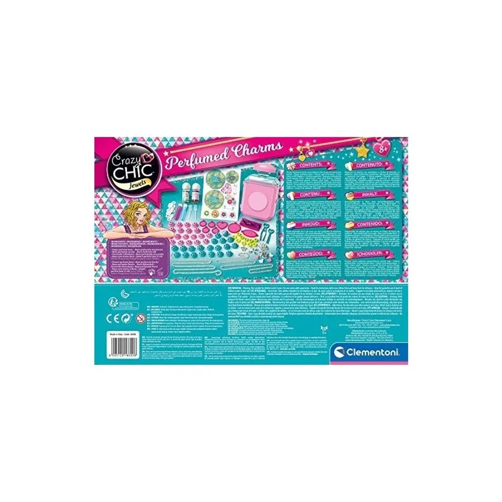 Clementoni Crazy Chic Charms Parfumés - Coffret Création de Bijoux - 8
