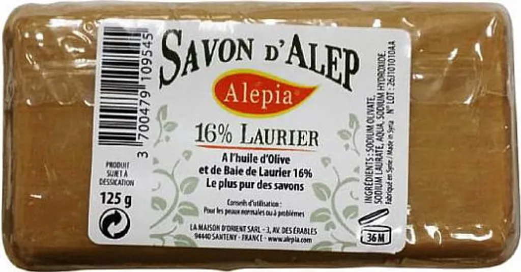 Savon d'Alep Premium Alepia 16% Alloro | Trattamento Capelli 125g