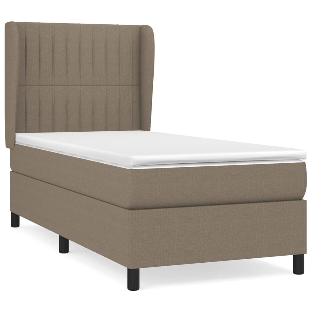 "2026 MODERNE"Boxspringbett - Einzelbett/Jugendbett mit Lattenrost - mit Matratze Taupe 90x190cm Stoff - Klassische Betten NeuMöbel893693
