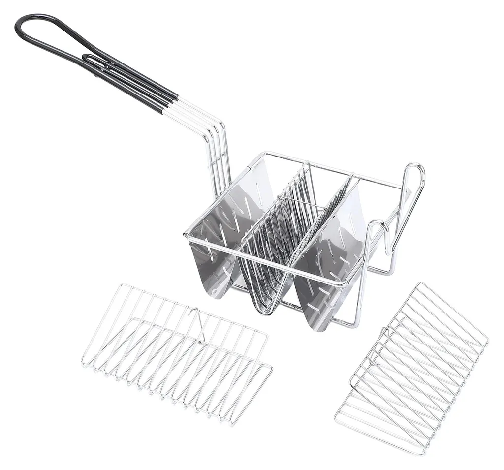 Support de Friture pour Tortillas et Tacos en Inox - Set de 3 Paniers