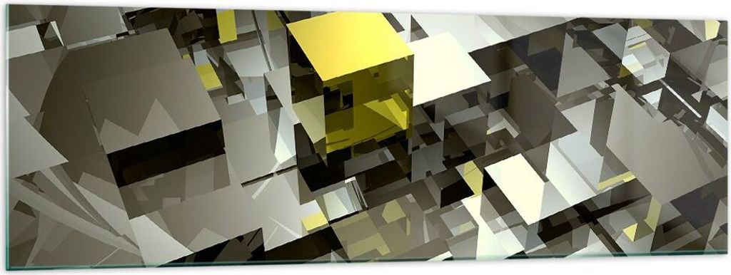 Bilder auf glas - Architektur Blöcke Design geometrisch - 160x50cm - Glasbilder - Wandbilder - Kunstdruck - Wanddekoration aus Glas - Glas Bilder ...