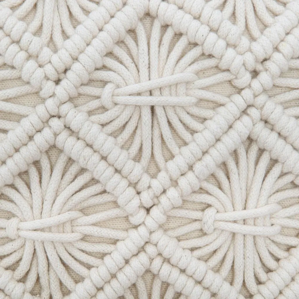 Coussin macramé bohème 40x40 cm - Accessoire textile déco été chic - 4