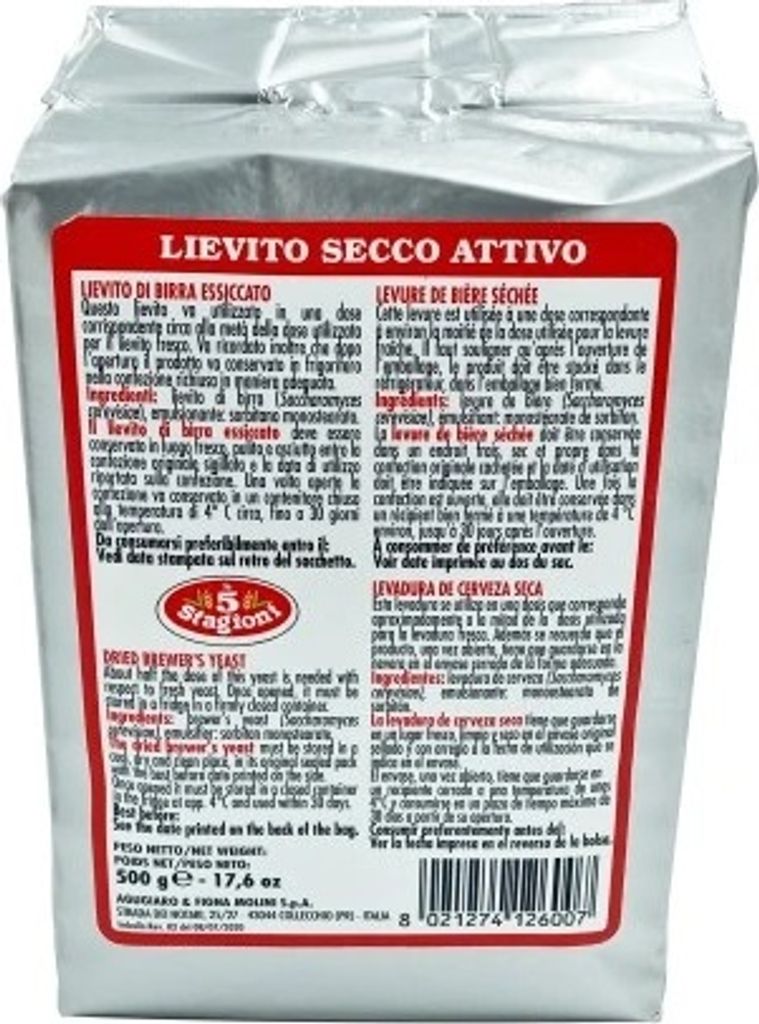 Bierhefe für Pizza 500g - 5 Stagioni
