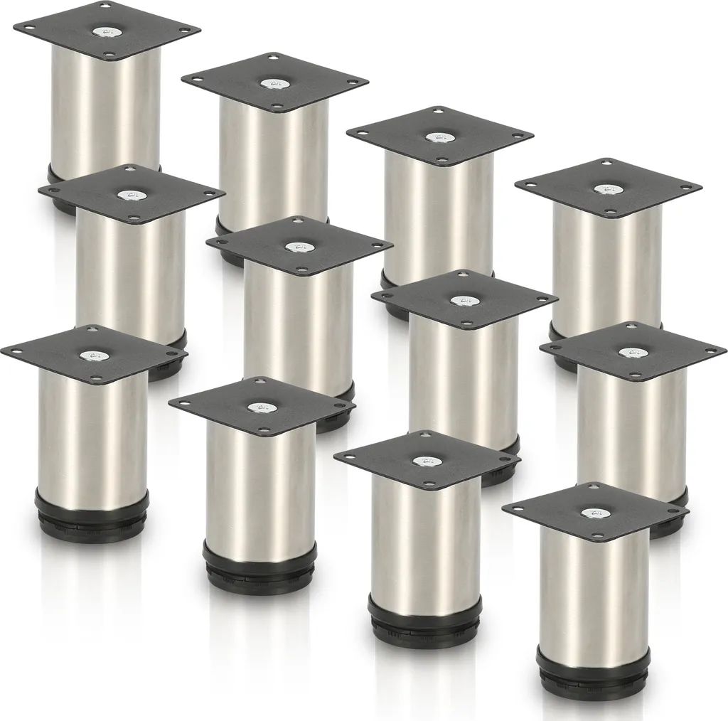 Fai-da-te: Gambe Mobili Clanmacy Acciaio Inox 10 cm Set da 12