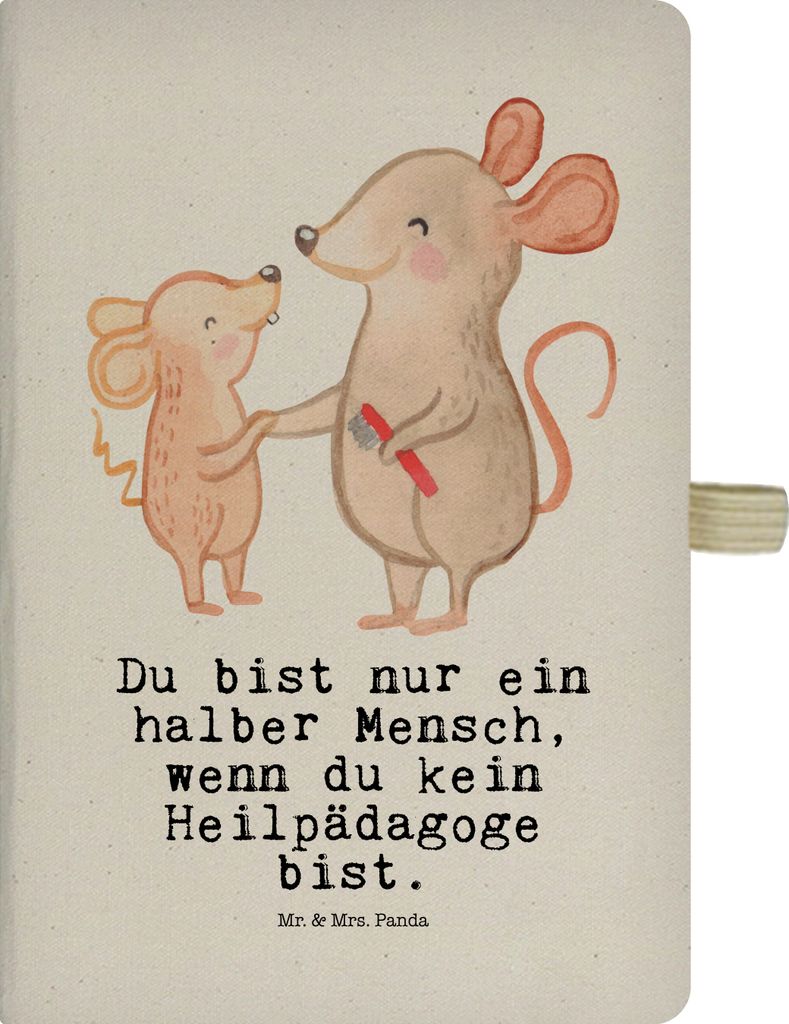 Mr. & Mrs. Panda Notizheft Heilpädagoge Herz - Transparent - Geschenk, Ausbildung, notizbuch, Studium, A5, Journal, Witzig, Tagebuch, Kladde, Schr...