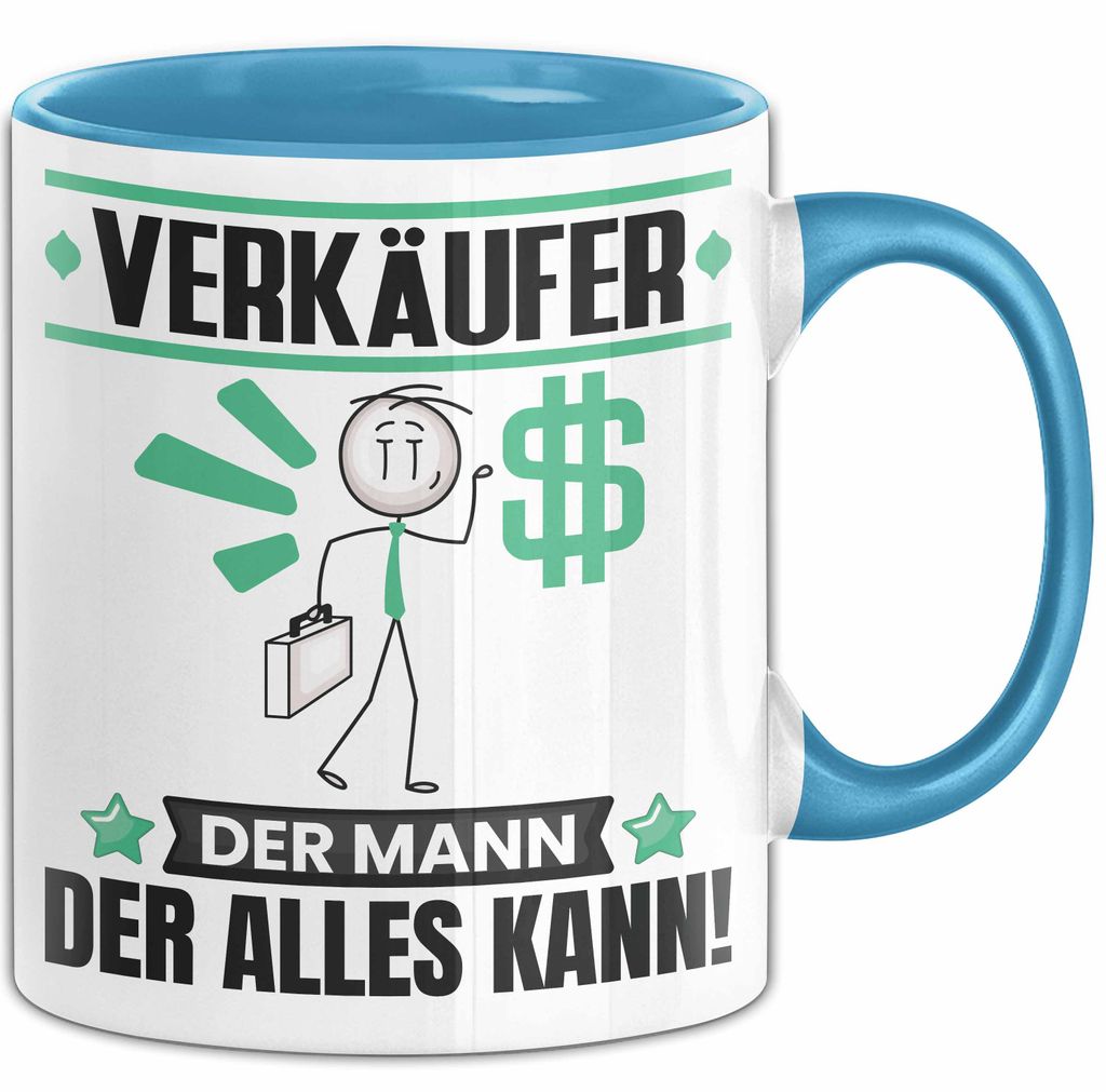 Verkäufer Tasse Geschenk für Verkäufer Der Mann Der Alles Kann Geschenkidee zum Geburtstag (Blau)