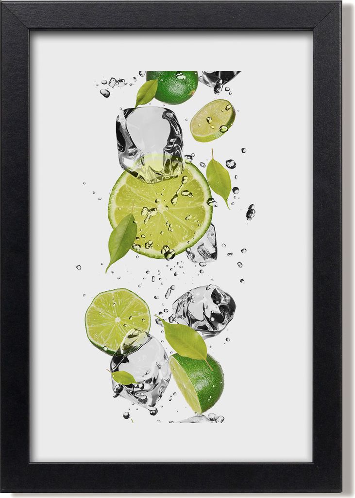 Bild 20x30 MDF-Rahmen, Wandkunst Limonka und Wasser