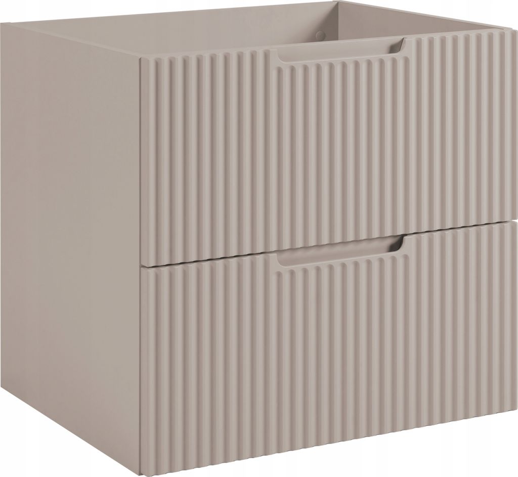 RODAN | Hänge Badschrank - 60 cm - Beige - Elegante MDF Fronten - Hängeschrank mit Schubladen - Badmöbel - Badmobel Holz