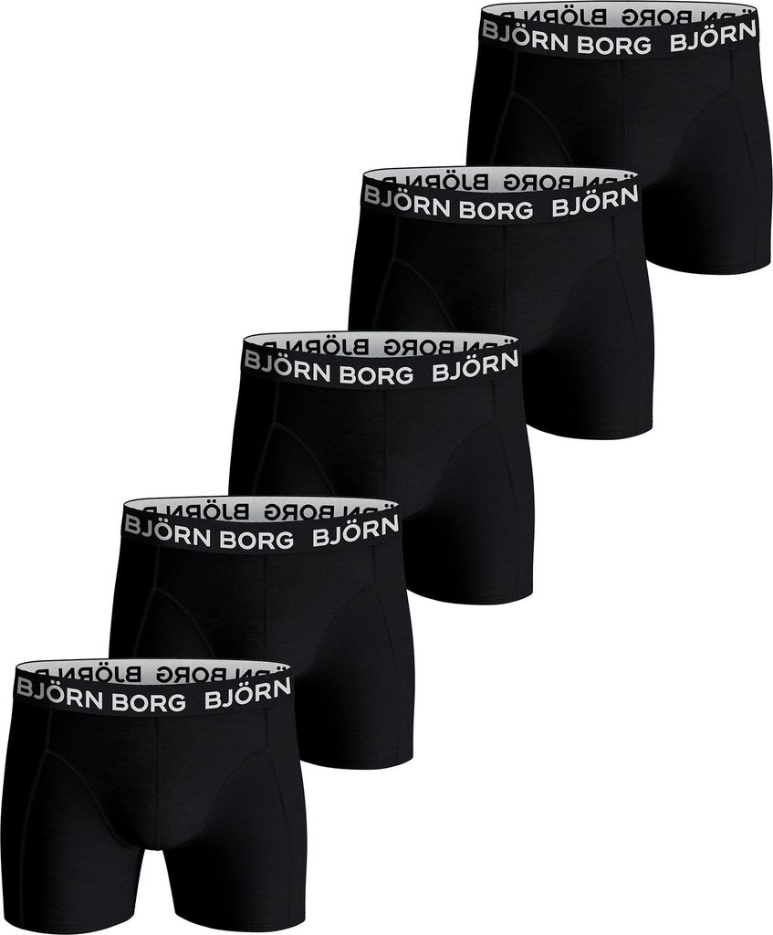 Bjorn Borg boxershorts Essential (5-pack), heren boxers normale lengte, zwart
