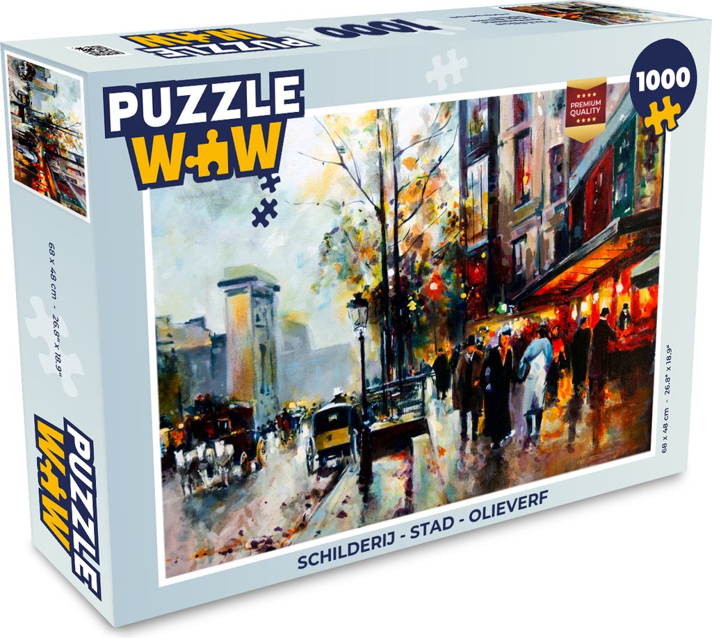 MuchoWow Puzzle 1000 Teile Gemälde - Stadt - Öl - Erwachsene - Rätsel
