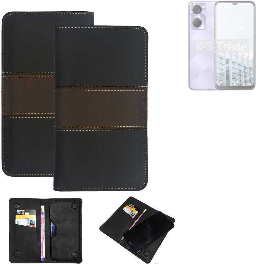 K-S-Trade Hülle Handyhülle kompatibel mit Tecno Pop 6 Schutzhülle Walletcase Bookstyle Tasche Schutz Case Handytasche Wallet Cover Kunstleder