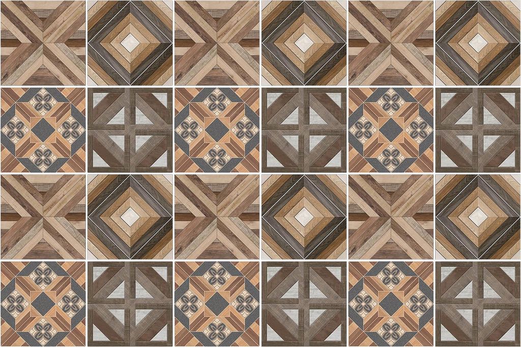 Fliesenaufkleber 15x15 cm – 24 Stück – Selbstklebend – Wasserfest – Pflegeleicht – Hitzebeständig – Für Küche & Bad – Geometrisch...
