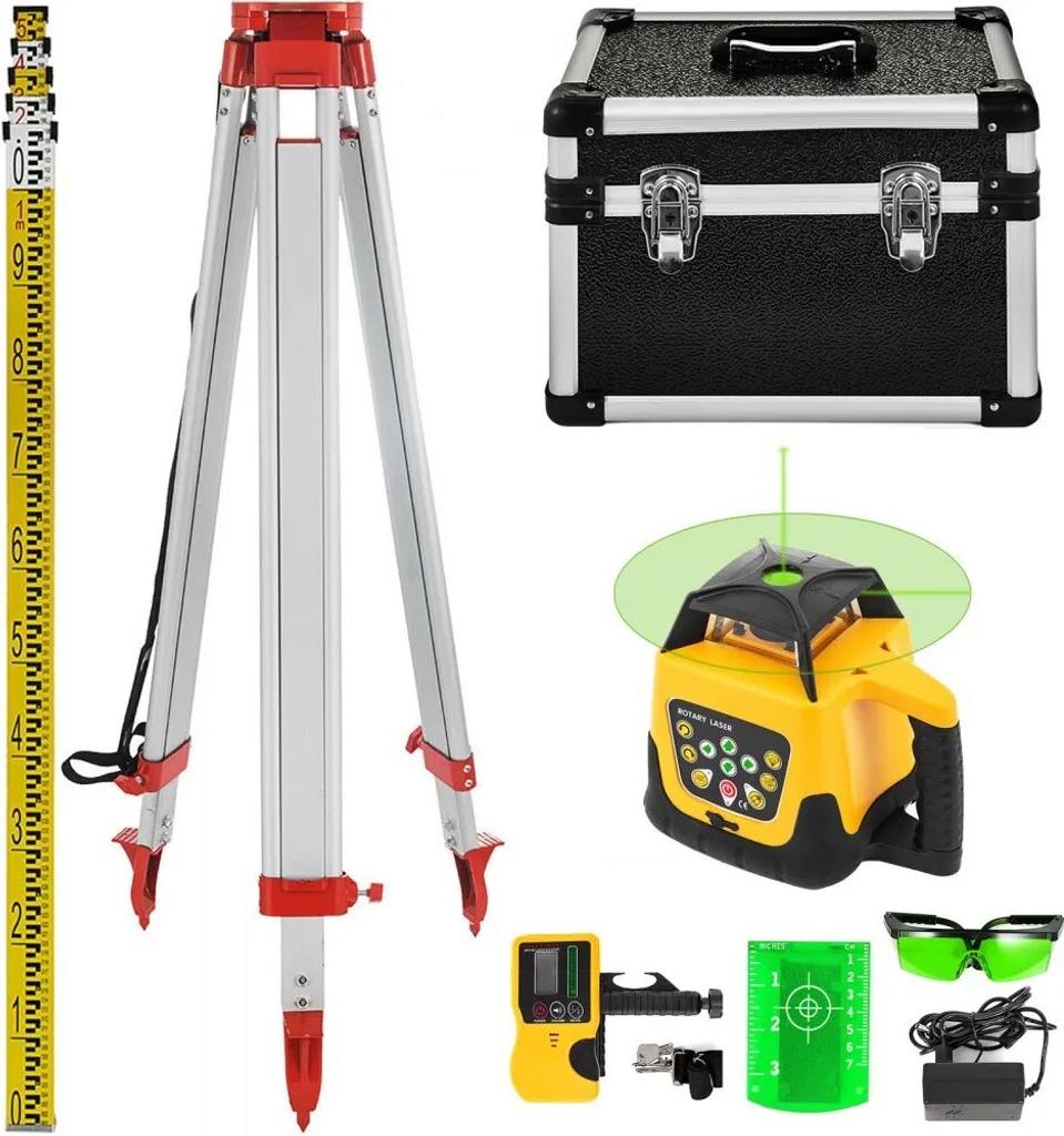Niveau laser rotatif kit complet avec mire de 5m et trépied alu
