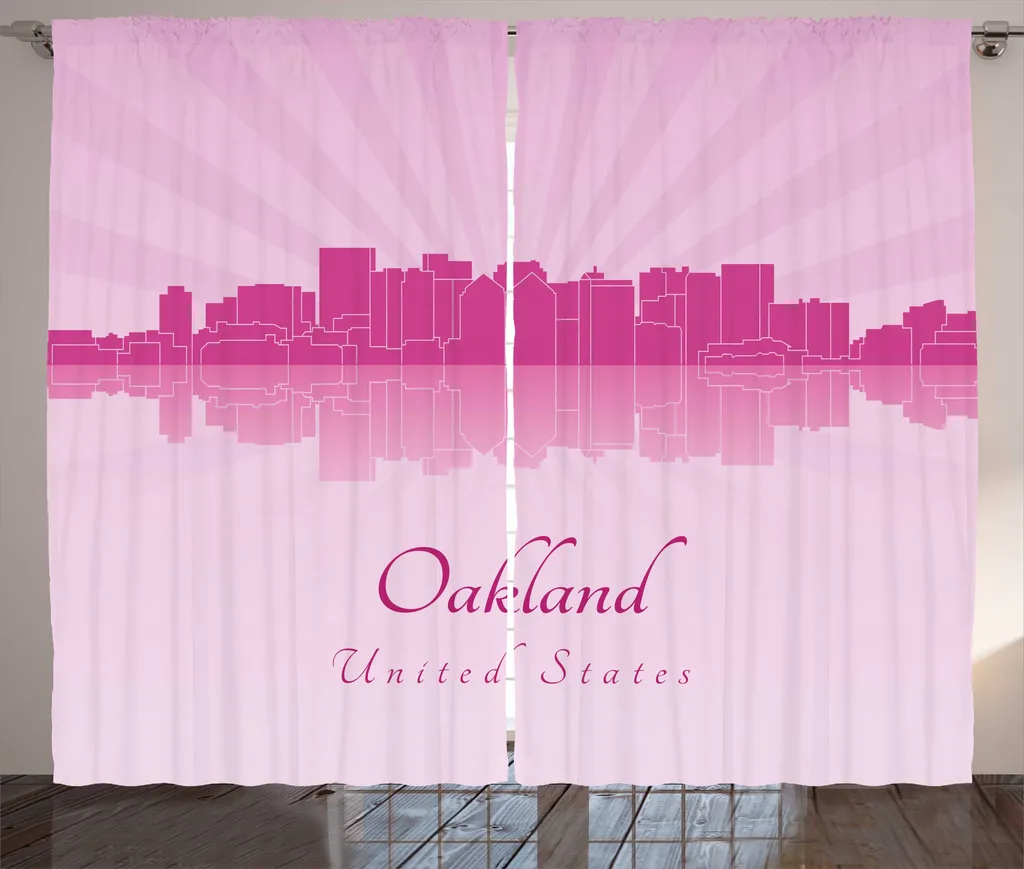 ABAKUHAUS Oakland Rideaux de Salon avec Calligraphie City, 280x225 cm