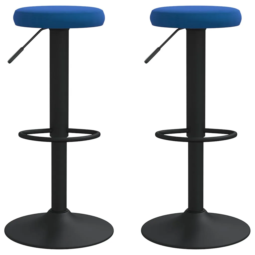 Sgabelli Bar vidaXL Velluto Blu Set 2 pezzi | Must-have Home Decor